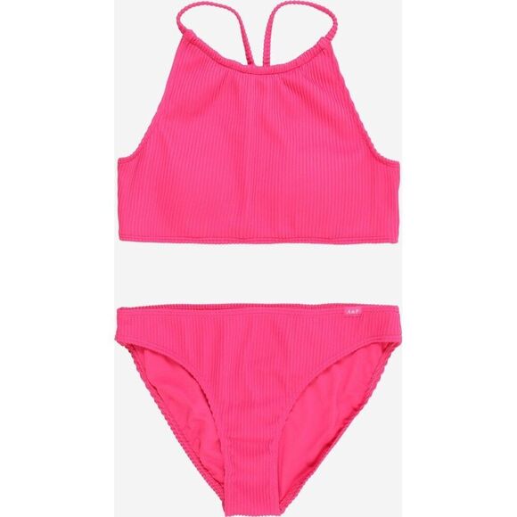 Abercrombie & Fitch Bikini Girls 17-18 Pink Stretch Halter Neck Swimwear ERK348 - Picture 1 of 10